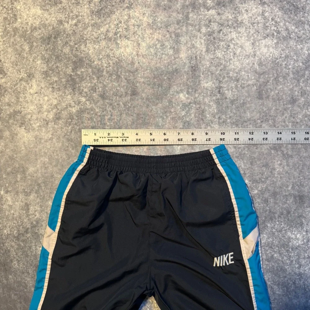 Vintage Nike Kids Track Pants Navy Blue White Stripe‎ Windbreaker Size 7